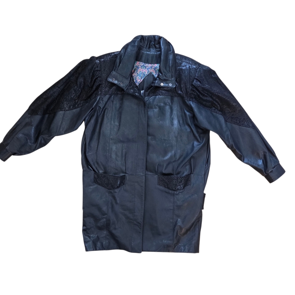 Viktor Sabo Custom Vintage Black Leather & Suede Jacket 24in P2P